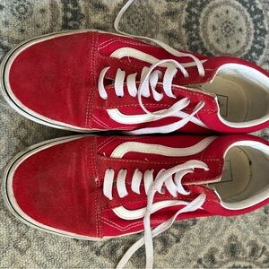Vans Red and White Sneakers